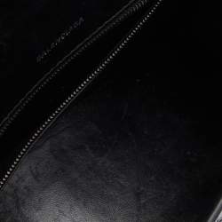 Pre Owned Balenciaga Black Croc Embossed Leather Small Hourglass Top Handle Bag