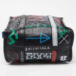 Pre Owned Balenciaga Multicolor Graffiti Leather Bazaar Tote