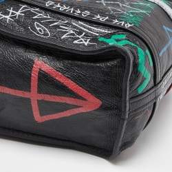 Pre Owned Balenciaga Multicolor Graffiti Leather Bazaar Tote