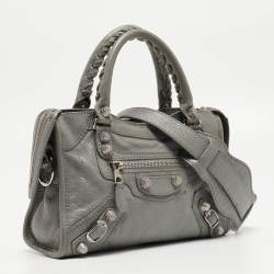Pre Owned Balenciaga Ciment Leather Mini RH City Tote