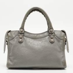 Pre Owned Balenciaga Ciment Leather Mini RH City Tote