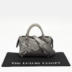 Pre Owned Balenciaga Ciment Leather Mini RH City Tote