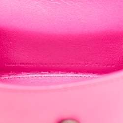 Pre Owned Balenciaga Pink Leather XS Hourglass Top Handle Bag