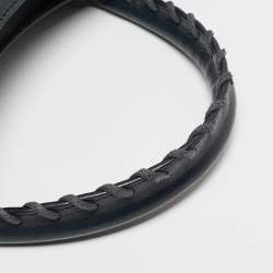 Pre Owned Balenciaga Navy Blue Leather and Python Medium Metallic Edge Classic City Bag