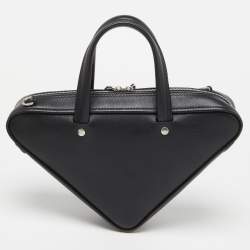 مملوكة مسبقًا Balenciaga Black Leather XS Triangle Duffle Bag
