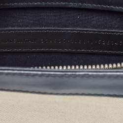 Balenciaga Black/Off-White Canvas and Leather Navy Pochette Crossbody Bag