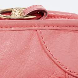 Pre Owned Balenciaga Coral Pink Leather Mini Classic City Bag