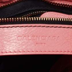 Pre Owned Balenciaga Coral Pink Leather Mini Classic City Bag