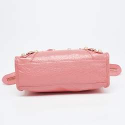 Pre Owned Balenciaga Coral Pink Leather Mini Classic City Bag
