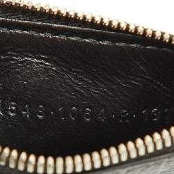 Pre Owned Balenciaga Black/Blue Leather Zip Card Holder with Strap
