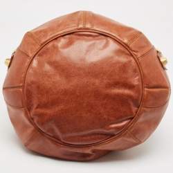 Pre Owned Balenciaga Brown Leather Mini GGH PomPon Bag
