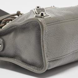 Pre Owned  Balenciaga Grey Leather Mini Classic Metallic Edge City Bag