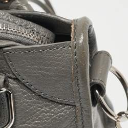 Pre Owned  Balenciaga Grey Leather Mini Classic Metallic Edge City Bag