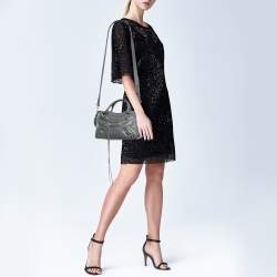 Pre Owned  Balenciaga Grey Leather Mini Classic Metallic Edge City Bag