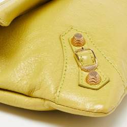 Pre Owned Balenciaga Curry Leather RH Envelope Strap Clutch