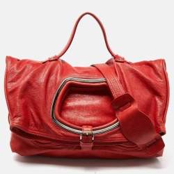 مملوكة مسبقًا Balenciaga Red Leather Convertible Bracelet Bag