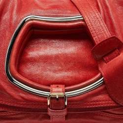 مملوكة مسبقًا Balenciaga Red Leather Convertible Bracelet Bag