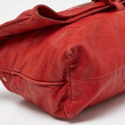 مملوكة مسبقًا Balenciaga Red Leather Convertible Bracelet Bag