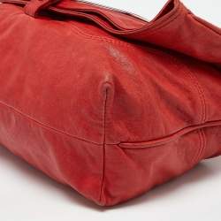 مملوكة مسبقًا Balenciaga Red Leather Convertible Bracelet Bag