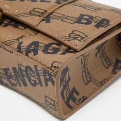 Pre Owned Balenciaga Beige/Black BB Monogram Leather XS Hourglass Bag