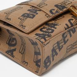 Pre Owned Balenciaga Beige/Black BB Monogram Leather XS Hourglass Bag