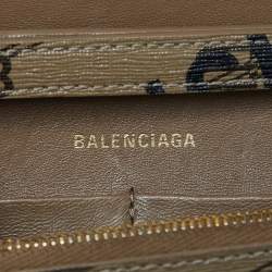 Pre Owned Balenciaga Beige/Black BB Monogram Leather XS Hourglass Bag