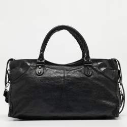 مملوكة مسبقًا Balenciaga Black Leather RH Part Time Tote