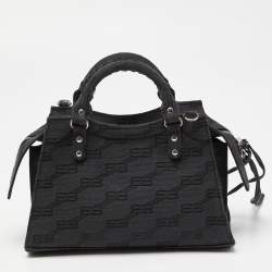 Balenciaga Black BB Monogram Canvas XS Neo Cagole Bag