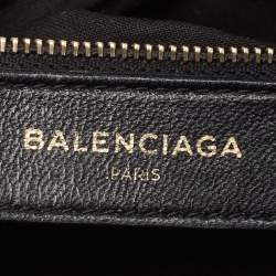 Pre Owned Balenciaga Black Croc Embossed Leather Mini RH Classic City Bag