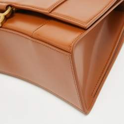 Balenciaga Brown Leather Medium Hourglass Top Handle Bag