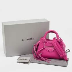 Pre Owned Balenciaga Pink Leather Mini Neo Classic Bag