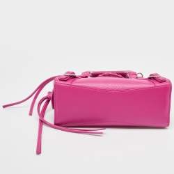Pre Owned Balenciaga Pink Leather Mini Neo Classic Bag