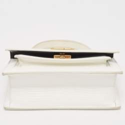 مملوكة مسبقًا Balenciaga White Lizard Embossed Leather XS Sharp Top Handle Bag