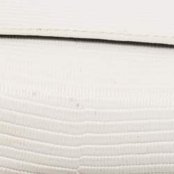 مملوكة مسبقًا Balenciaga White Lizard Embossed Leather XS Sharp Top Handle Bag