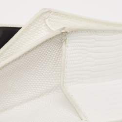 مملوكة مسبقًا Balenciaga White Lizard Embossed Leather XS Sharp Top Handle Bag