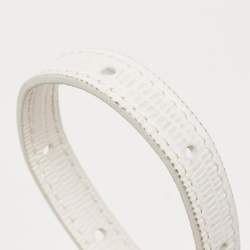 مملوكة مسبقًا Balenciaga White Lizard Embossed Leather XS Sharp Top Handle Bag