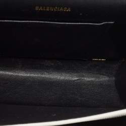 مملوكة مسبقًا Balenciaga White Lizard Embossed Leather XS Sharp Top Handle Bag