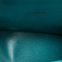 Balenciaga Green Croc Embossed Leather XS Hourglass Top Handle Bag