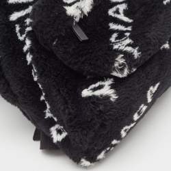Balenciaga Black/White Faux Fur Small Everyday Backpack