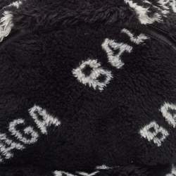 Balenciaga Black/White Faux Fur Small Everyday Backpack