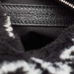 Balenciaga Black/White Faux Fur Small Everyday Backpack