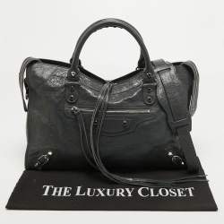 Pre Owned Balenciaga Grey Leather RSH Classic City Tote