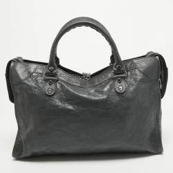Pre Owned Balenciaga Grey Leather RSH Classic City Tote