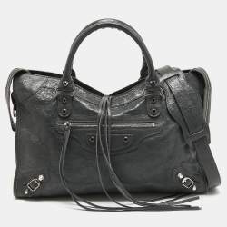 Pre Owned Balenciaga Grey Leather RSH Classic City Tote