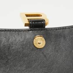 مملوكة مسبقًا Balenciaga Black Croc Embossed Leather Small Hourglass Top Handle Bag