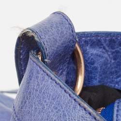 Balenciaga Blue Leather Rose Gold Hardware Classic Town Bag