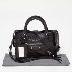 Pre Owned Balenciaga Black Leather Mini City Bag