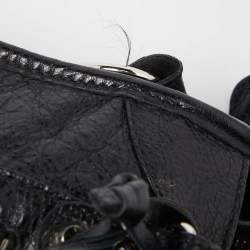 Pre Owned Balenciaga Black Leather Mini City Bag