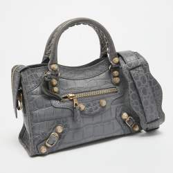 Pre Owned حقيبة يد توتس بالنسياغا ميني RH جلد أنثراسايت