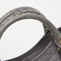 Pre Owned حقيبة يد توتس بالنسياغا ميني RH جلد أنثراسايت